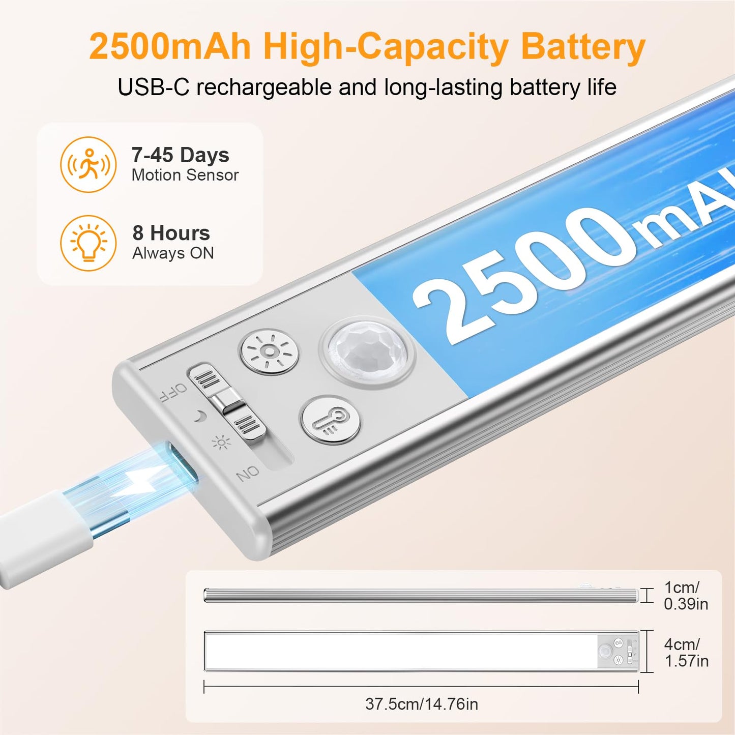 Gritin Under Cabinet Kitchen Lights Rechargeable