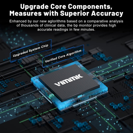 Blood Pressure Monitor Large Cuff, Vimmk Upper Arm Blood Pressure Machines for Home Use Accurate BP Cuff LED Backlight Display Heart Rate Detection 2x120 Records, Cuff 22-40cm