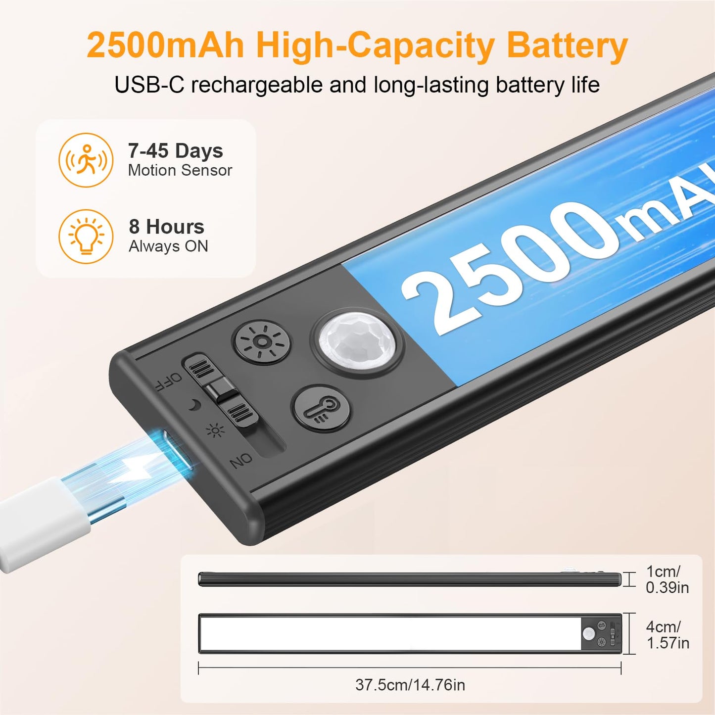 Gritin Under Cabinet Kitchen Lights Rechargeable